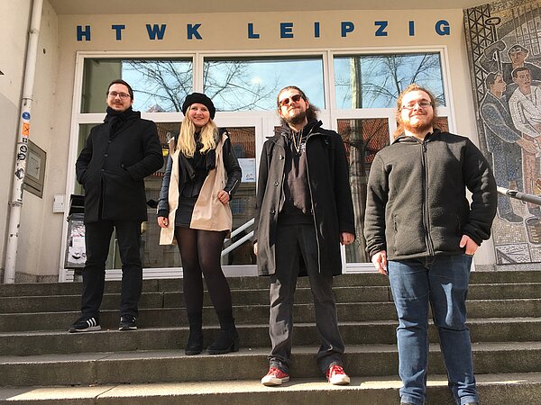 Generationen von StuRa-Sprecher*innen: Toni Nabrotzky, Sabine Giese, Lyubomyr Tartakovskyy, Michel Manther