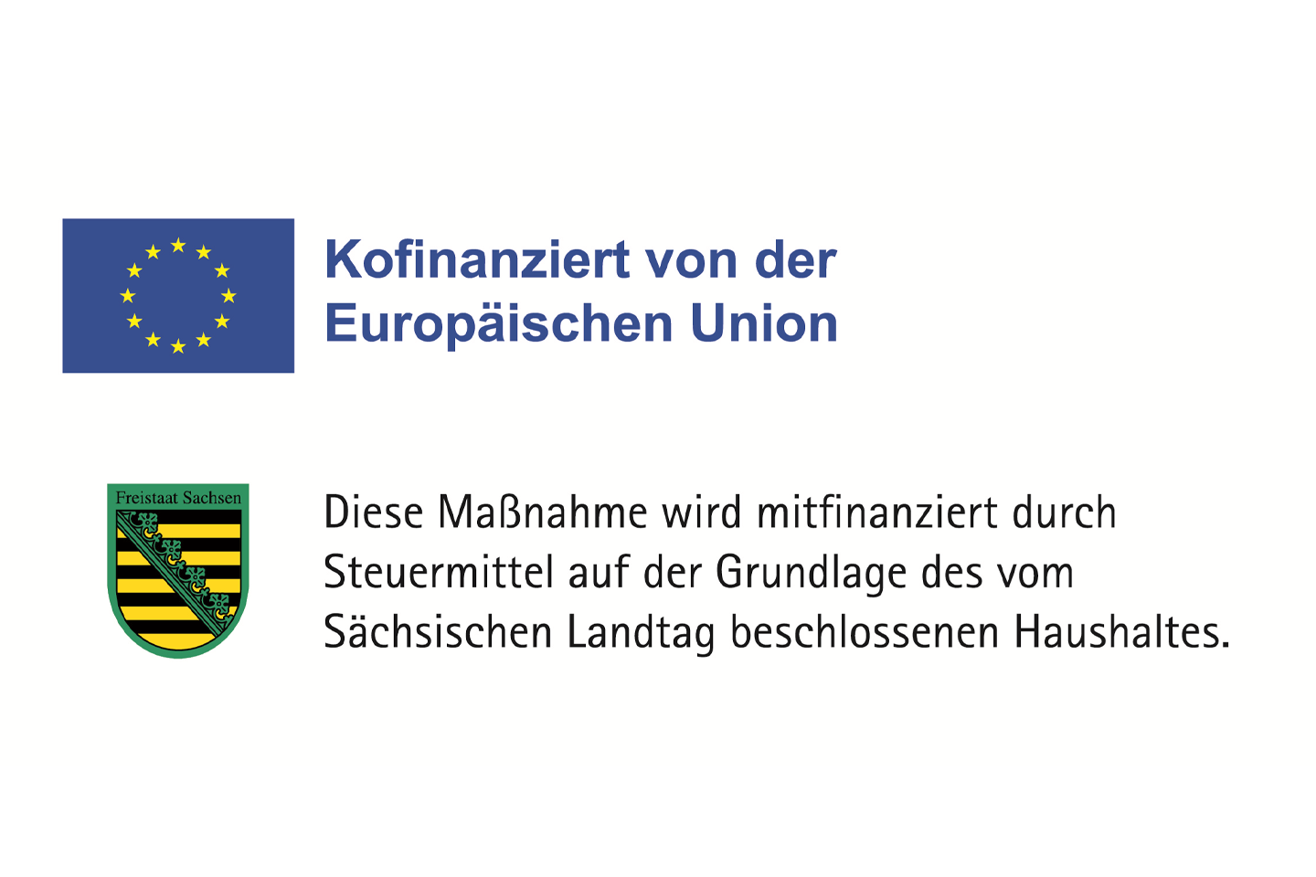Logo Sachsen plus EU/bei Verlinkung führt Link zur Website des Förderers
